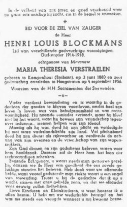 Bidprentje Henri Louis Blockmans