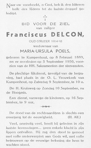 Doodsprentje Franciscus Delcon