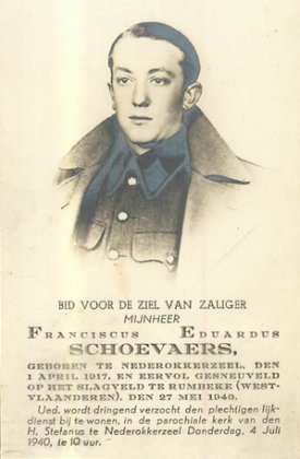 Bidprentje Frans Schoevaers